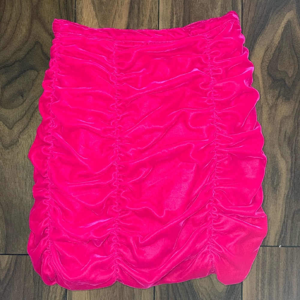 Hot Pink “velvet” skirt